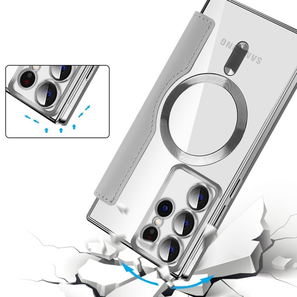 Калъф MagSafe за Samsung Galaxy S22 Ultra 5G S908, Techsuit, SmartMag Book, Сив