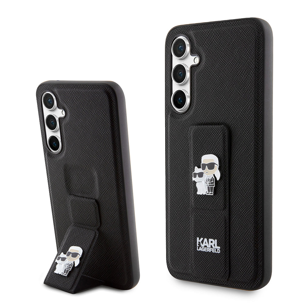 Калъф MagSafe за Samsung Galaxy S23 FE S711, Karl Lagerfeld, Saffiano Gripstand Karl & Choupette, Син