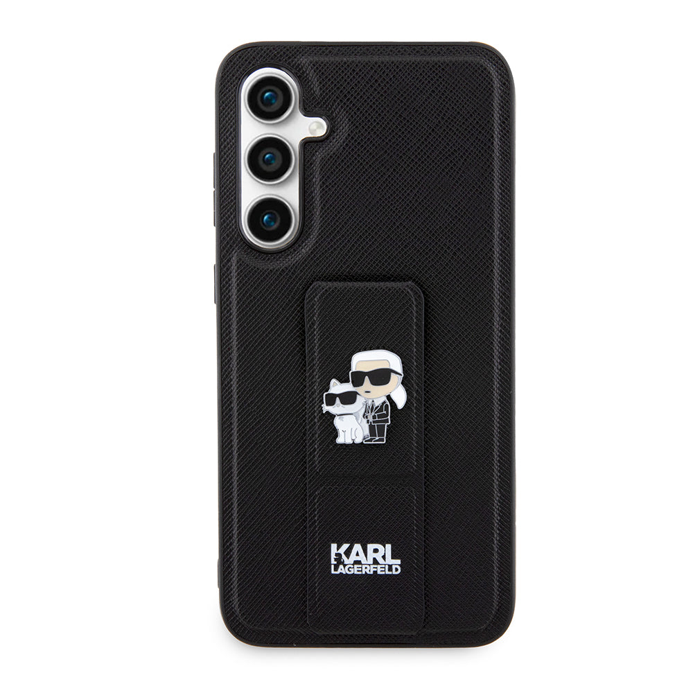 Калъф MagSafe за Samsung Galaxy S23 FE S711, Karl Lagerfeld, Saffiano Gripstand Karl & Choupette, Син