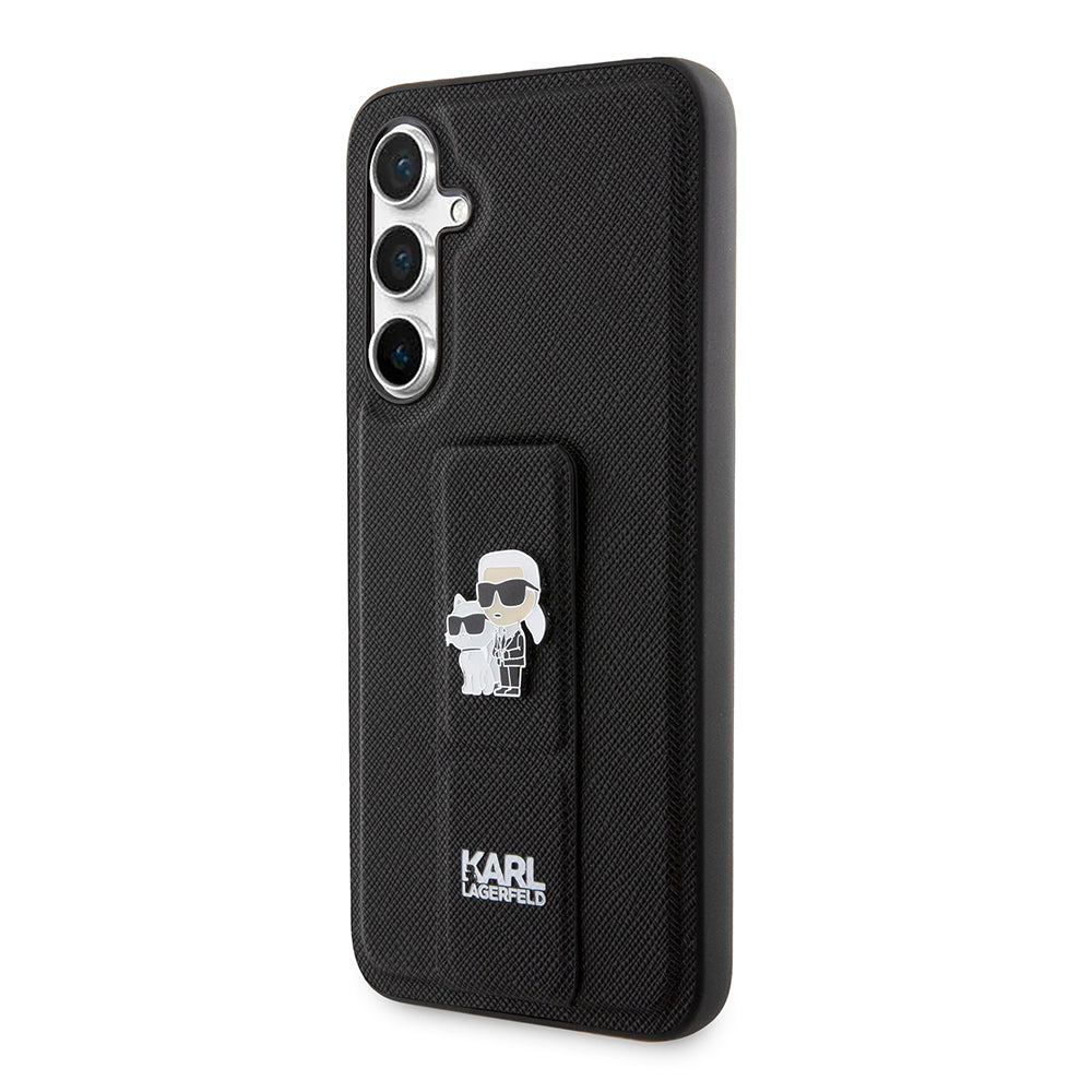 Калъф MagSafe за Samsung Galaxy S23 FE S711, Karl Lagerfeld, Saffiano Gripstand Karl & Choupette, Син