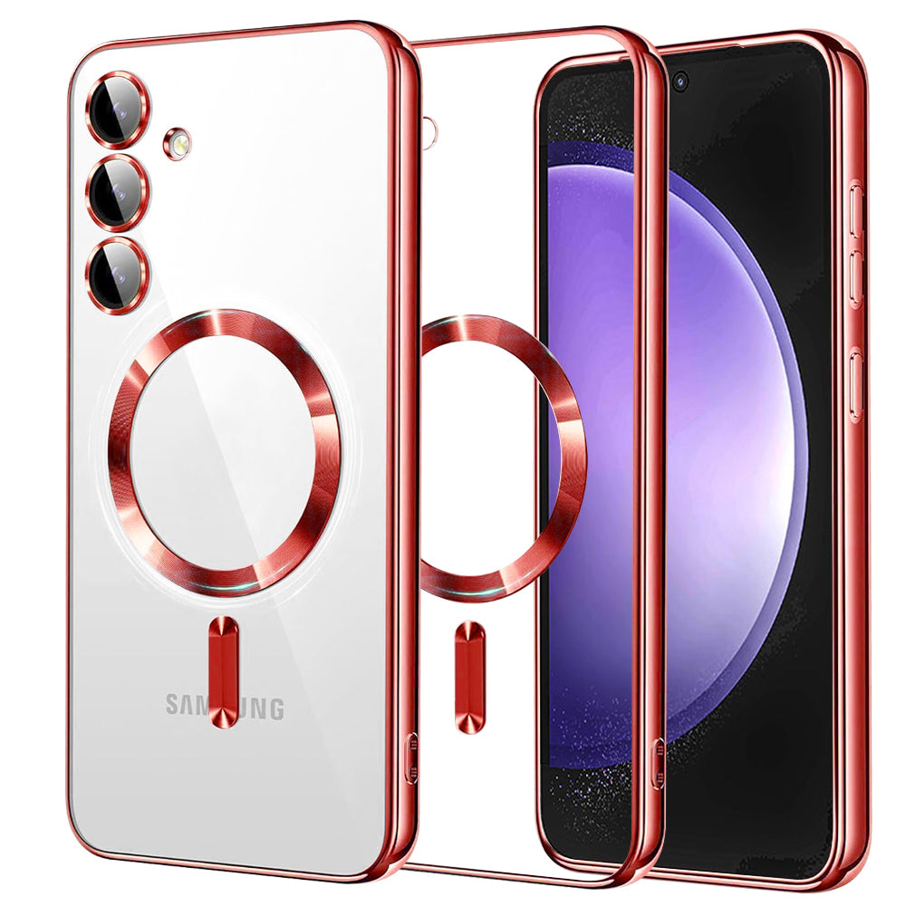 Калъф MagSafe за Samsung Galaxy S23 FE S711, Techsuit, Luxury Crystal, Червен