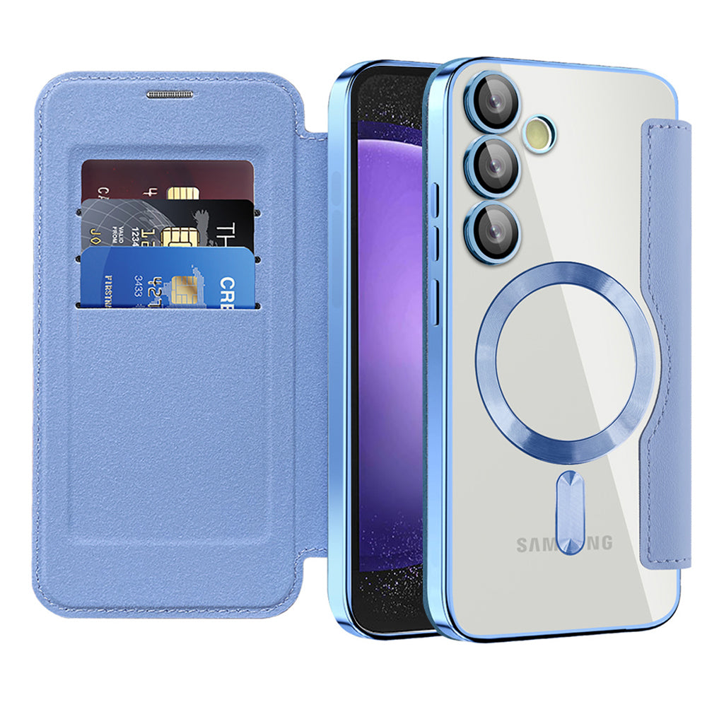 Калъф MagSafe за Samsung Galaxy S23 FE S711, Techsuit, SmartMag Book, Син