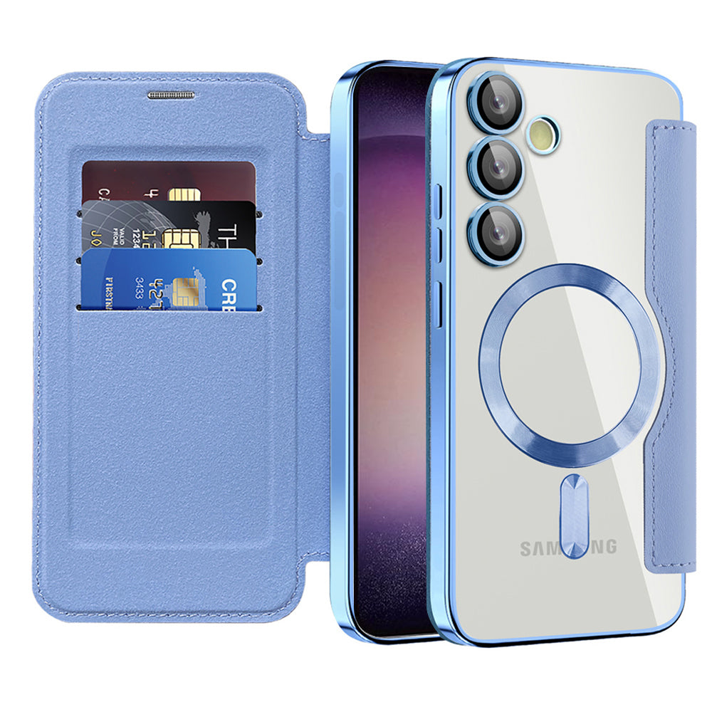 Калъф MagSafe за Samsung Galaxy S23+ S916, Techsuit, SmartMag Book, Син