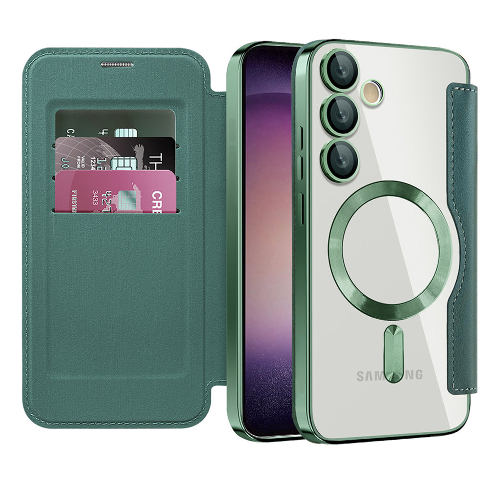 Калъф MagSafe за Samsung Galaxy S23+ S916, Techsuit, SmartMag Book, Зелен
