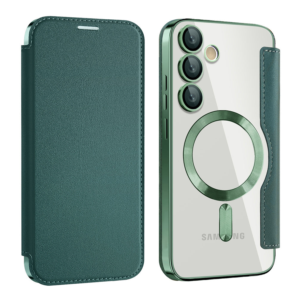 Калъф MagSafe за Samsung Galaxy S23+ S916, Techsuit, SmartMag Book, Зелен