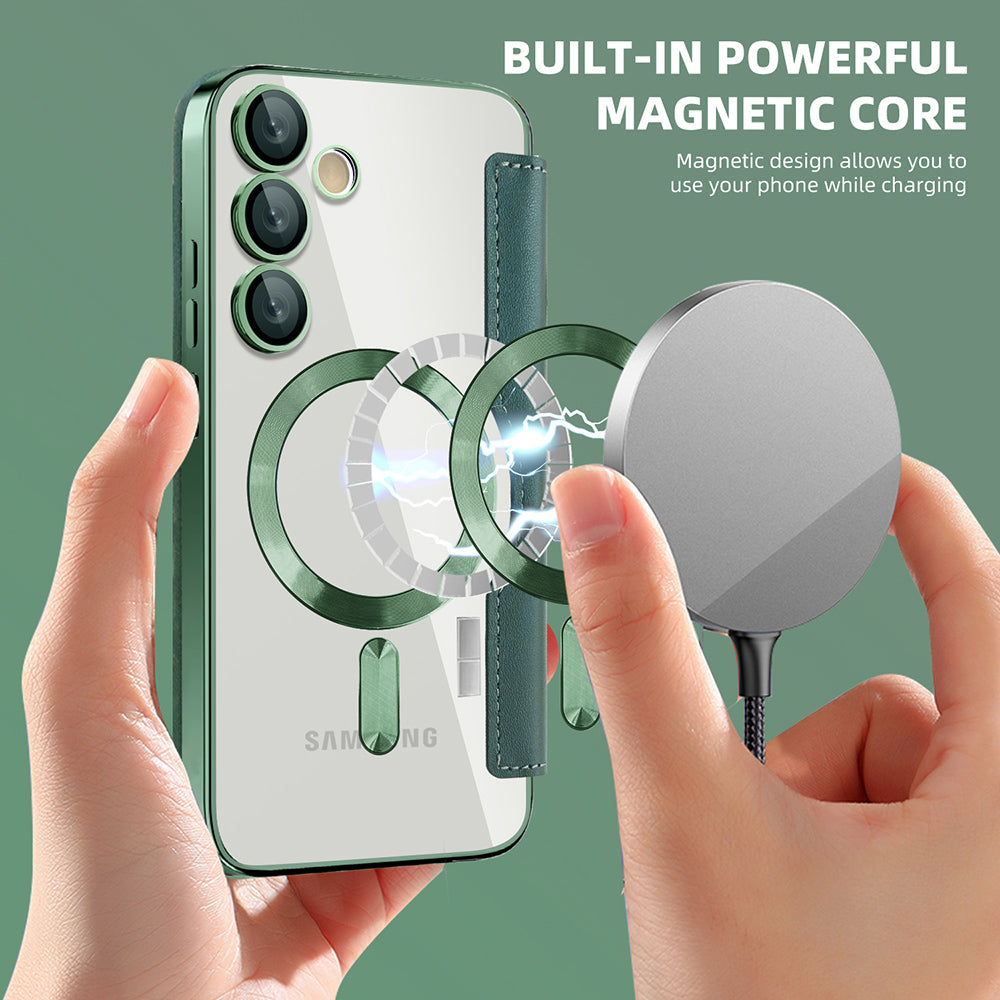 Калъф MagSafe за Samsung Galaxy S23+ S916, Techsuit, SmartMag Book, Зелен