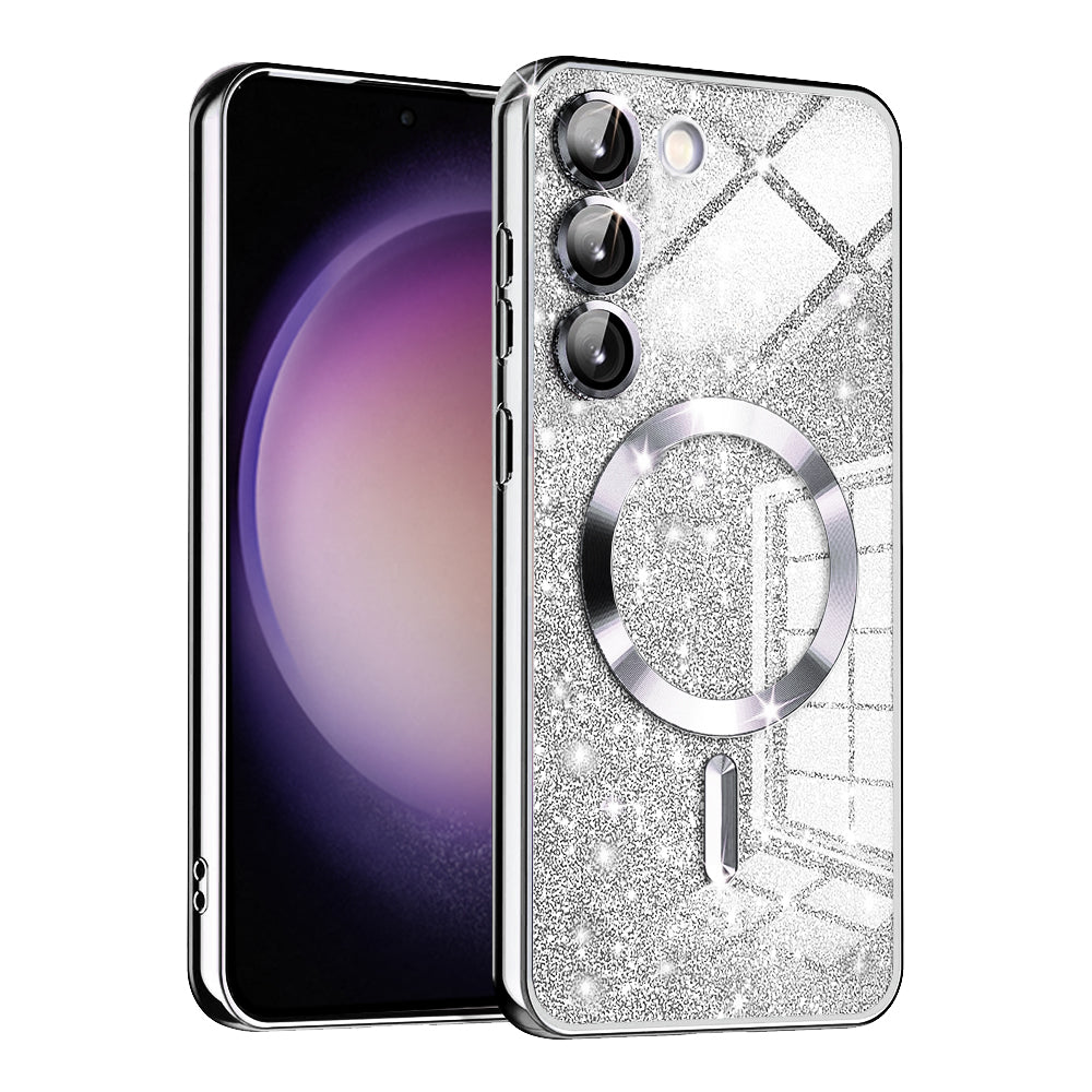 Калъф MagSafe за Samsung Galaxy S23 S911, Techsuit, Luxury Glitter, Сребрист