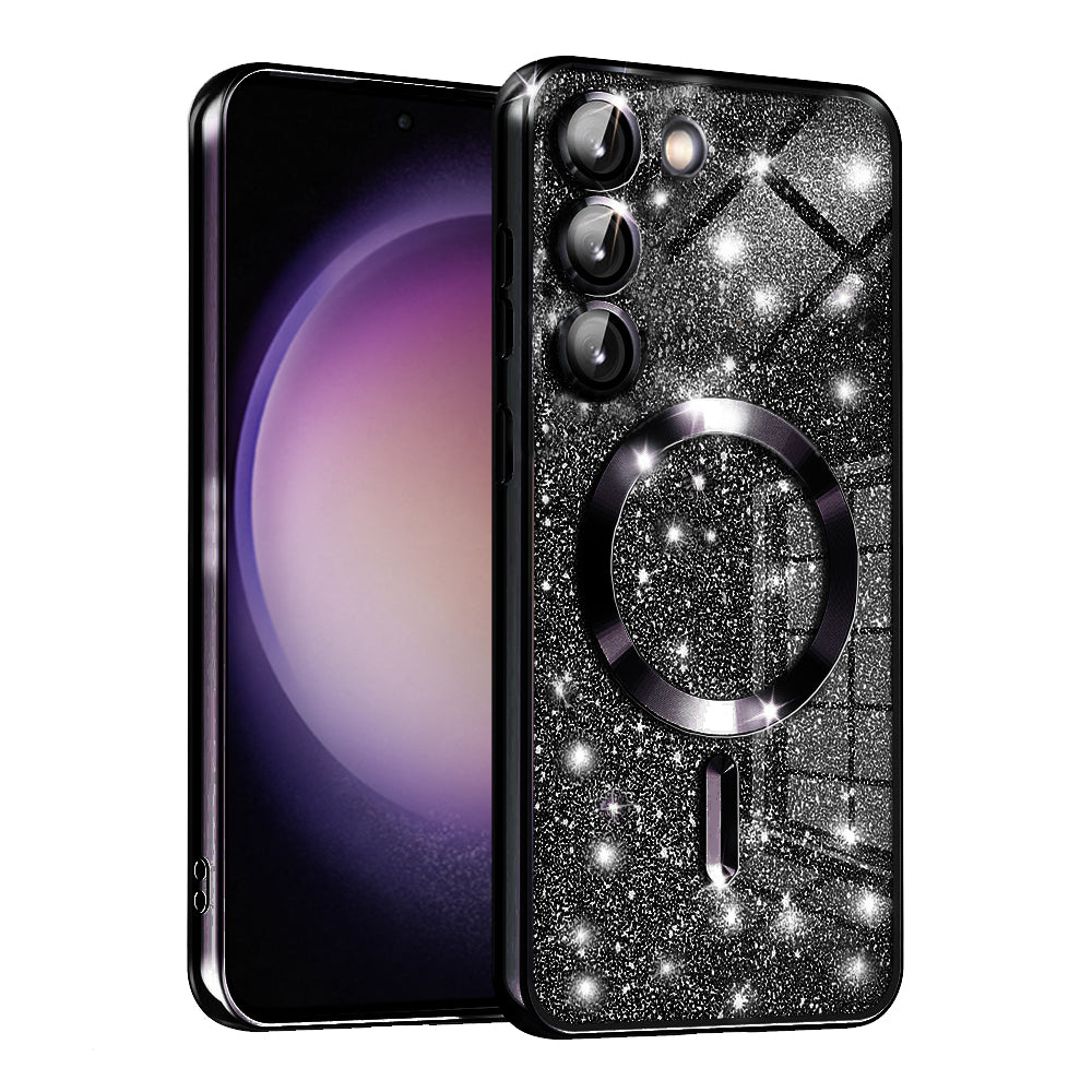 Калъф MagSafe за Samsung Galaxy S23 S911, Techsuit, Luxury Glitter, Черен