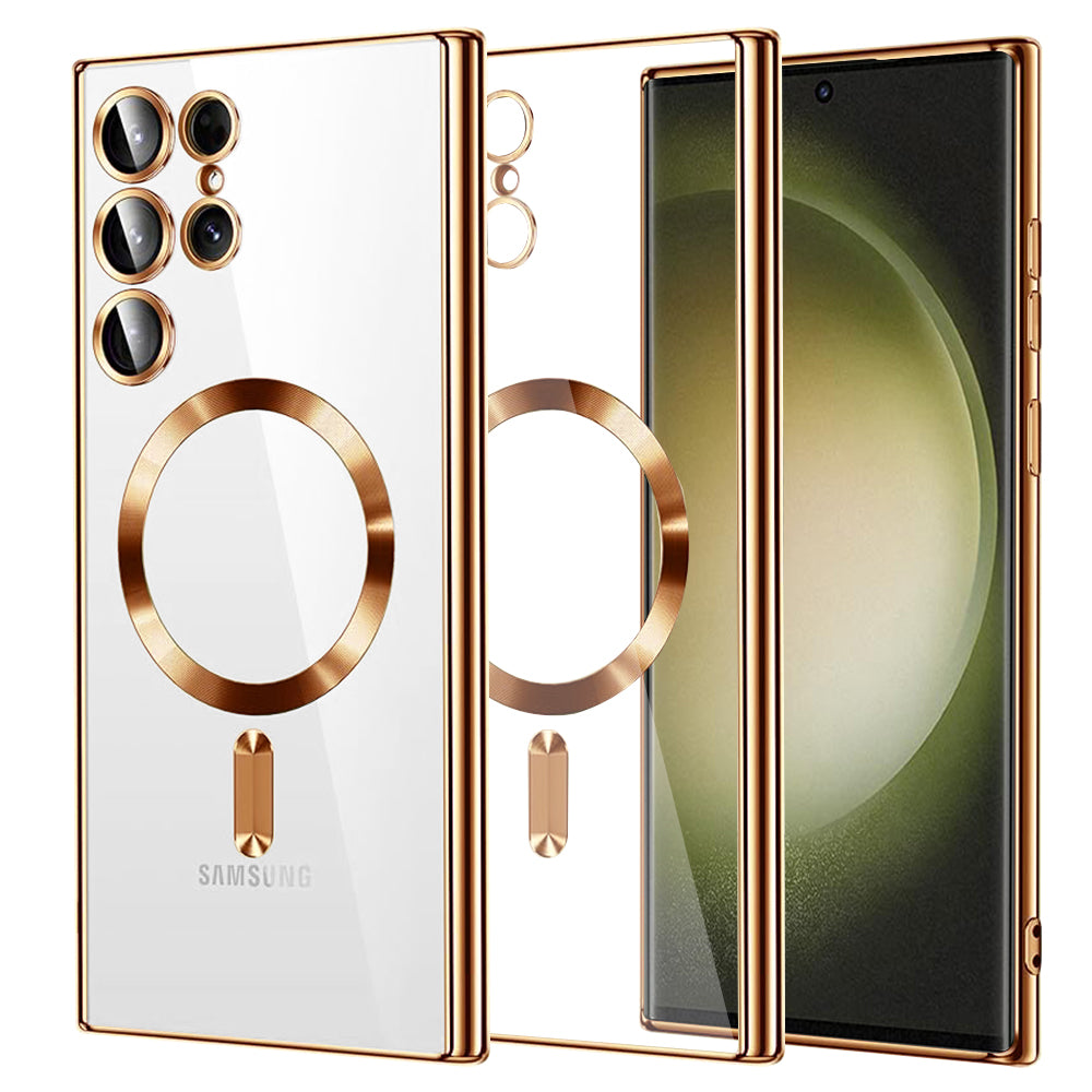 Калъф MagSafe за Samsung Galaxy S23 Ultra S918, Techsuit, Luxury Crystal, Златист
