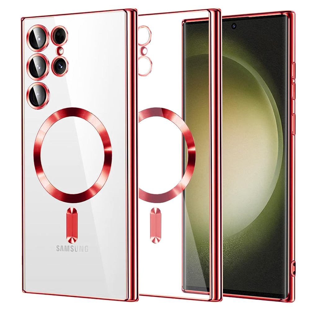 Калъф MagSafe за Samsung Galaxy S23 Ultra S918, Techsuit, Luxury Crystal, Червен