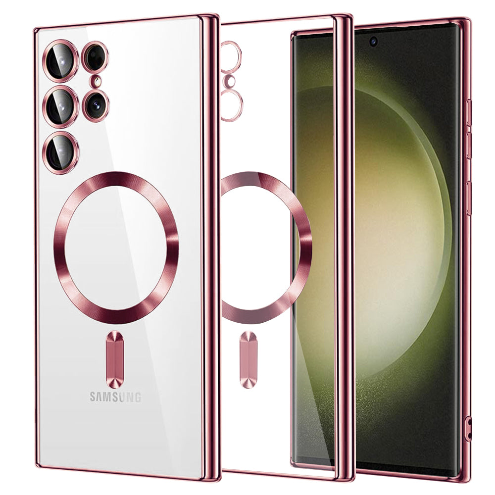 Калъф MagSafe за Samsung Galaxy S23 Ultra S918, Techsuit, Luxury Crystal, Розов
