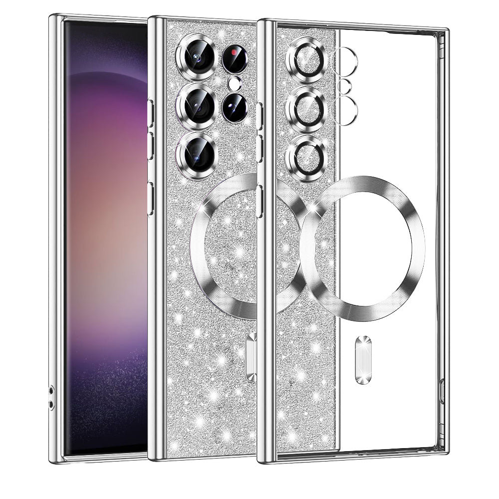 Калъф MagSafe за Samsung Galaxy S23 Ultra S918, Techsuit, Luxury Glitter, Сребрист