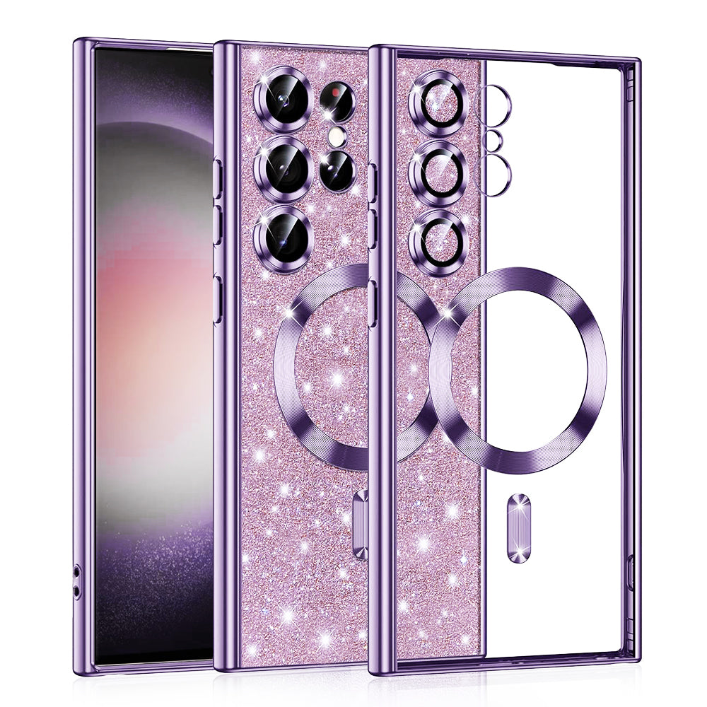 Калъф MagSafe за Samsung Galaxy S23 Ultra S918, Techsuit, Luxury Glitter, Светло лилав