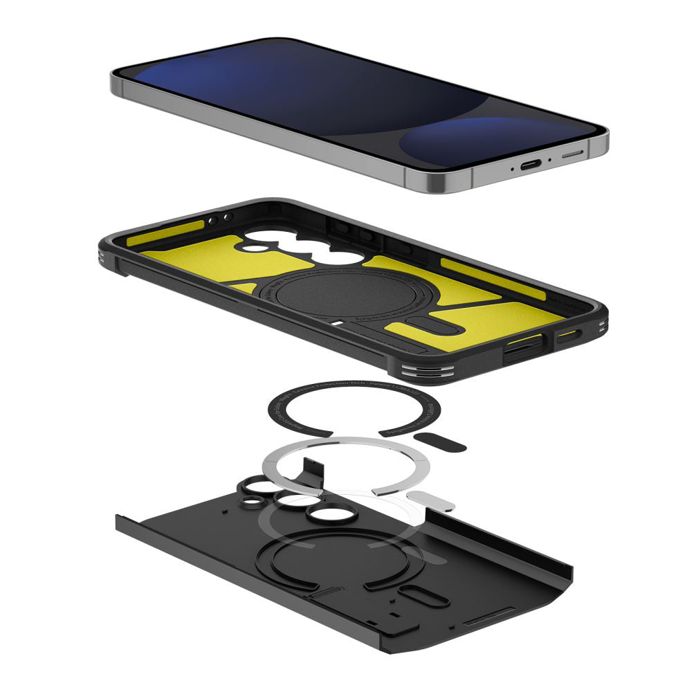 Калъф MagSafe за Samsung Galaxy S24 FE S721, Spigen, Tough Armor, Черен ACS08625