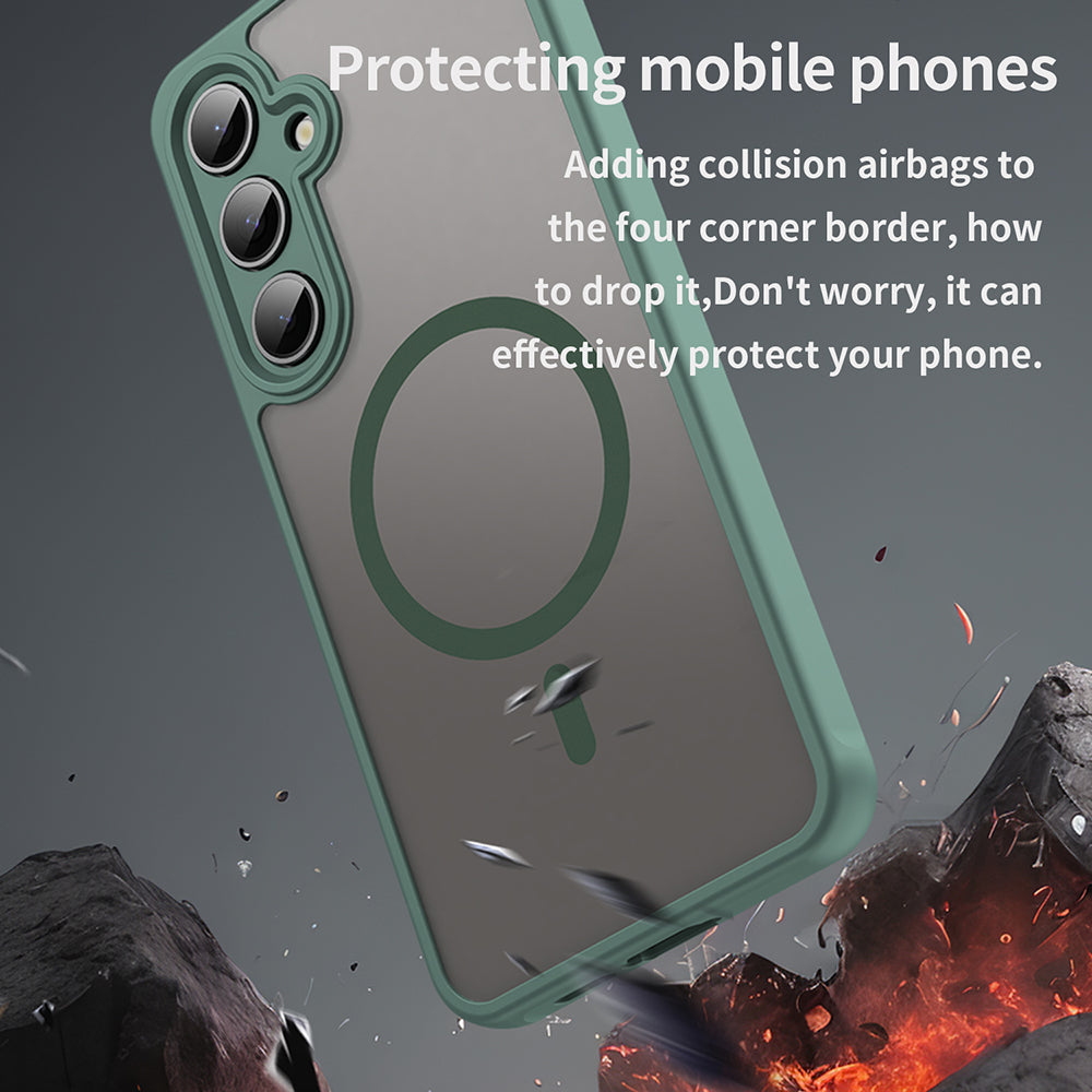 Калъф MagSafe за Samsung Galaxy S24 FE S721, Techsuit, HaloFrost II, Зелен