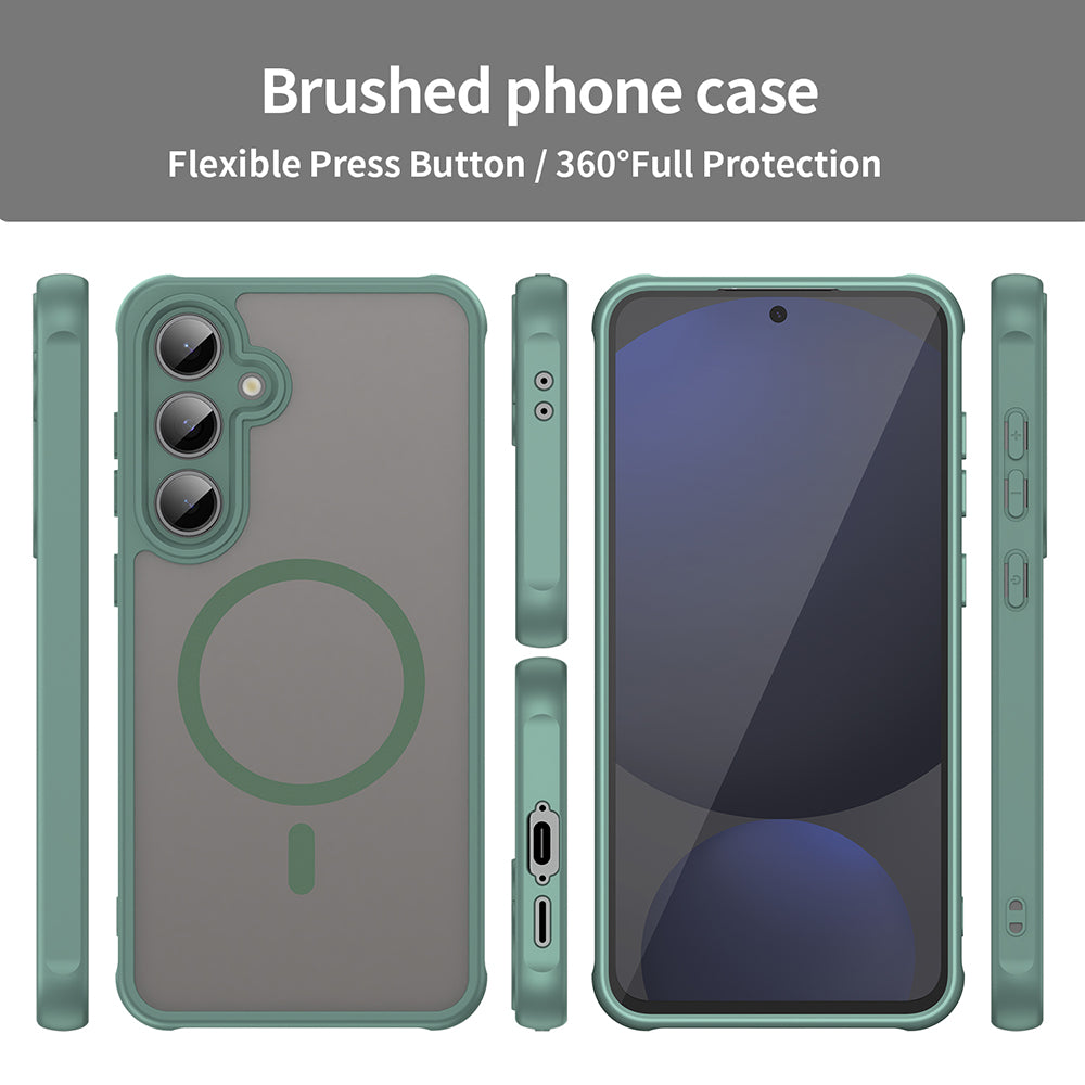 Калъф MagSafe за Samsung Galaxy S24 FE S721, Techsuit, HaloFrost II, Зелен