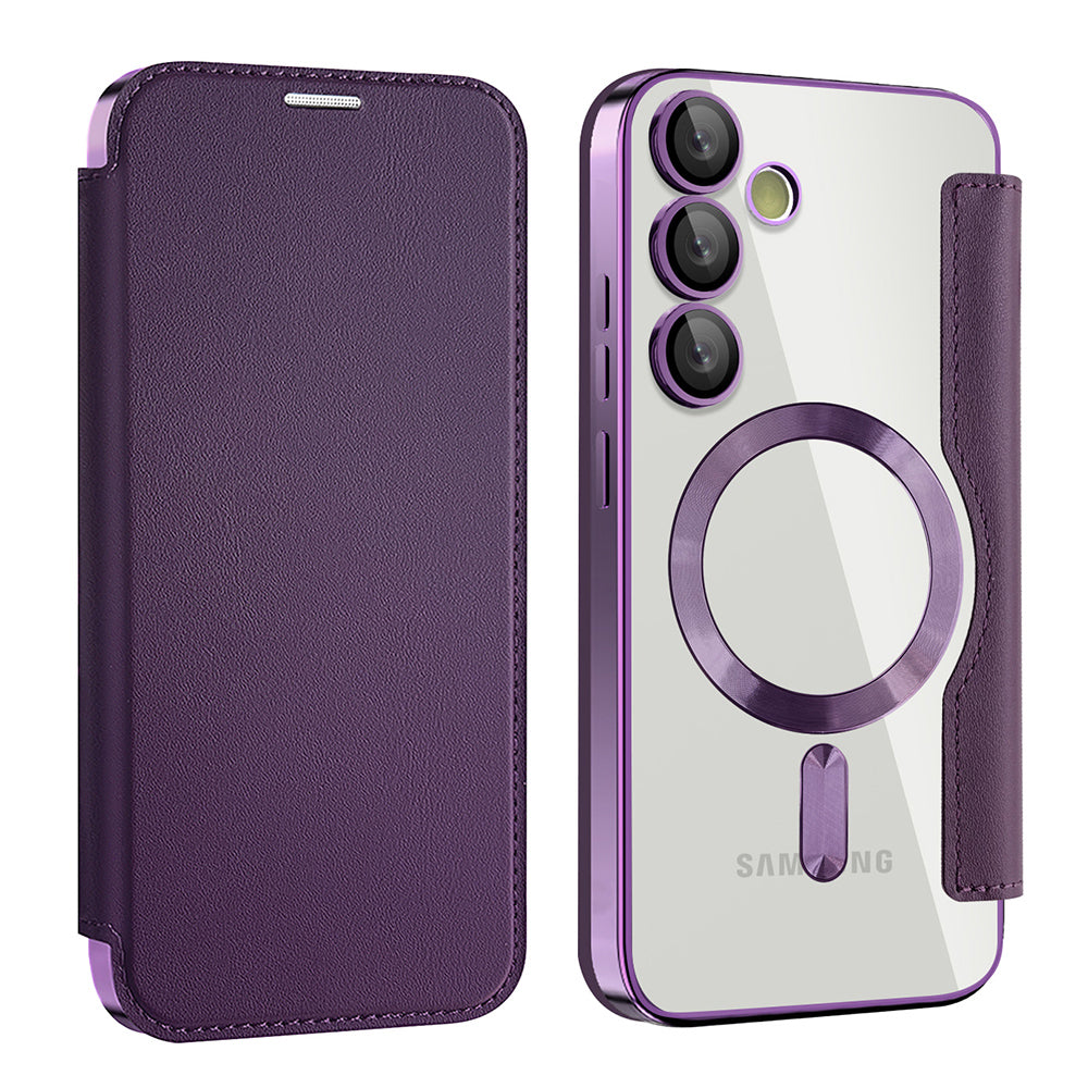 Калъф MagSafe за Samsung Galaxy S24 FE S721, Techsuit, SmartMag Book, Лилав