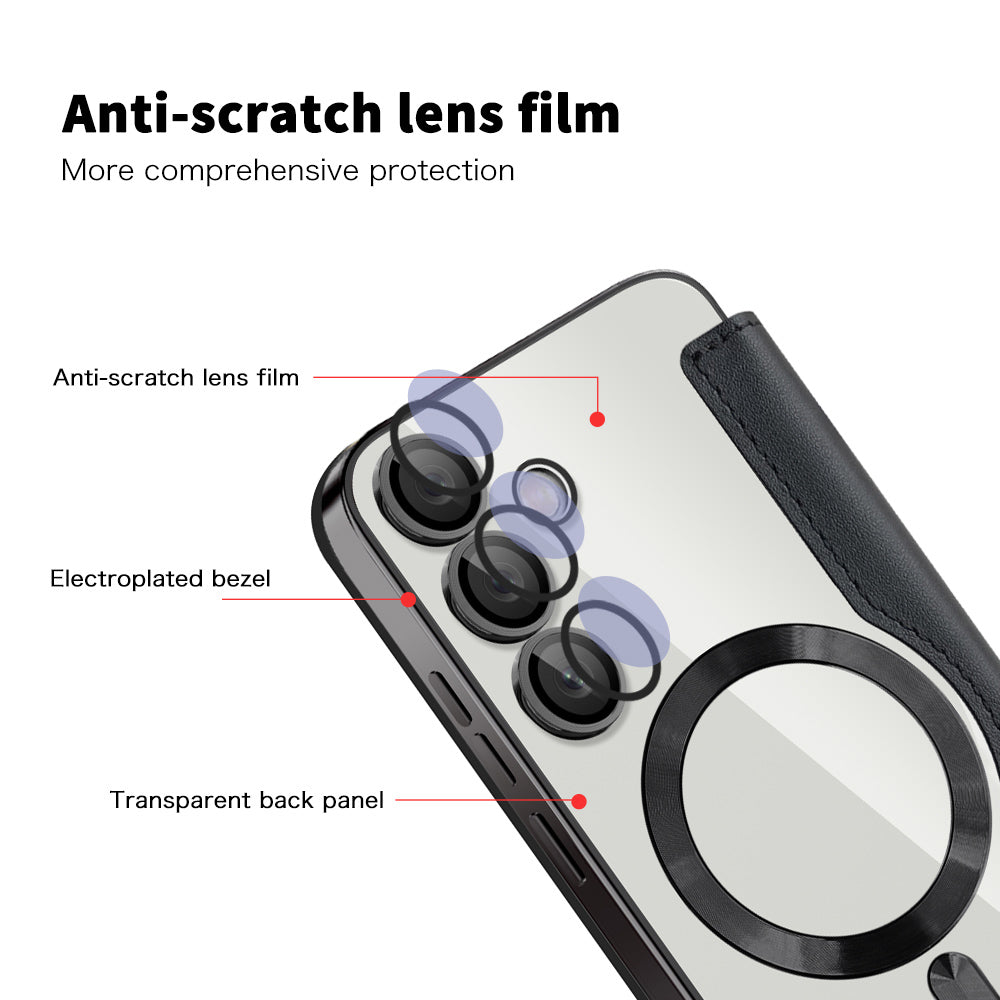 Калъф MagSafe за Samsung Galaxy S24 FE S721, Techsuit, SmartMag Book, Черен