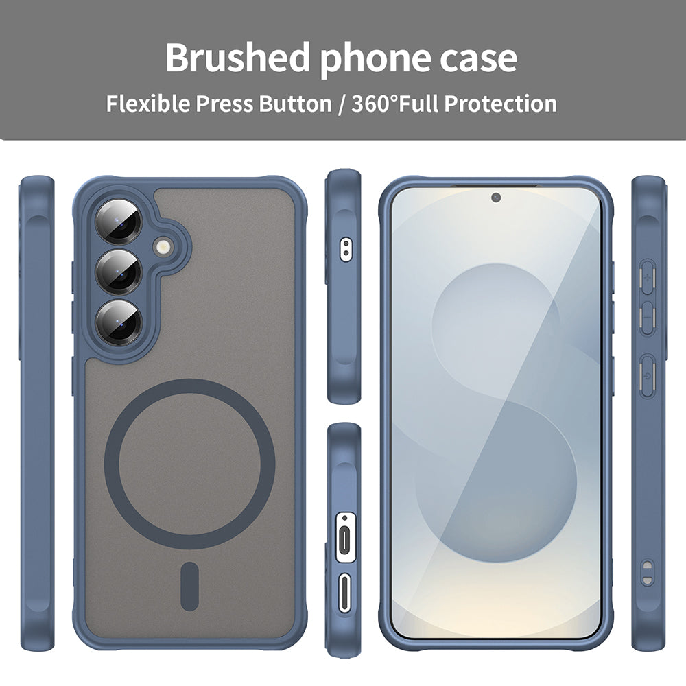 Калъф MagSafe за Samsung Galaxy S24 S921, Techsuit, HaloFrost II, Тъмносин