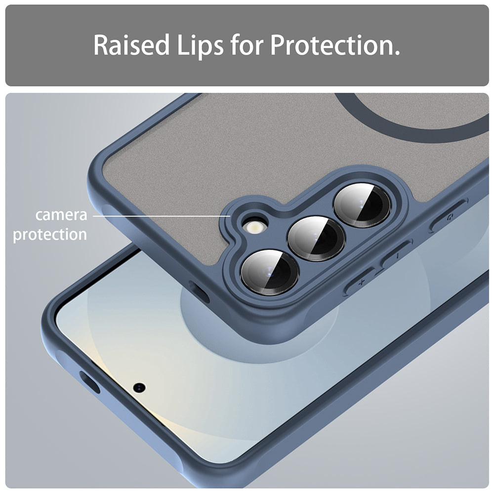 Калъф MagSafe за Samsung Galaxy S24 S921, Techsuit, HaloFrost II, Тъмносин