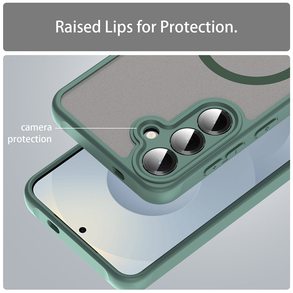 Калъф MagSafe за Samsung Galaxy S24 S921, Techsuit, HaloFrost II, Зелен
