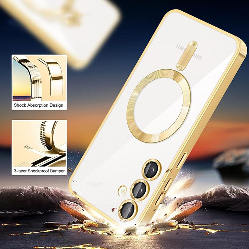 Калъф MagSafe за Samsung Galaxy S24 S921, Techsuit, Luxury Crystal, Черен