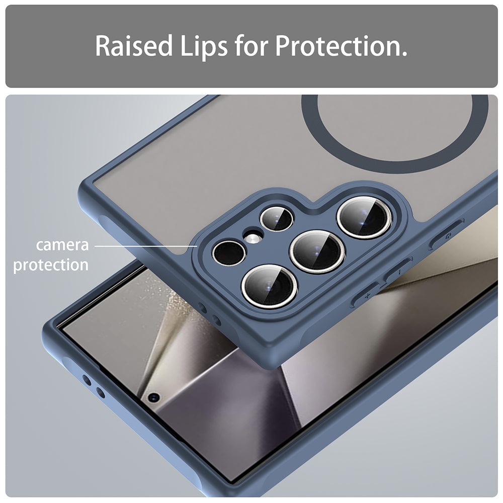 Калъф MagSafe за Samsung Galaxy S24 Ultra S928, Techsuit, HaloFrost II, Тъмносин