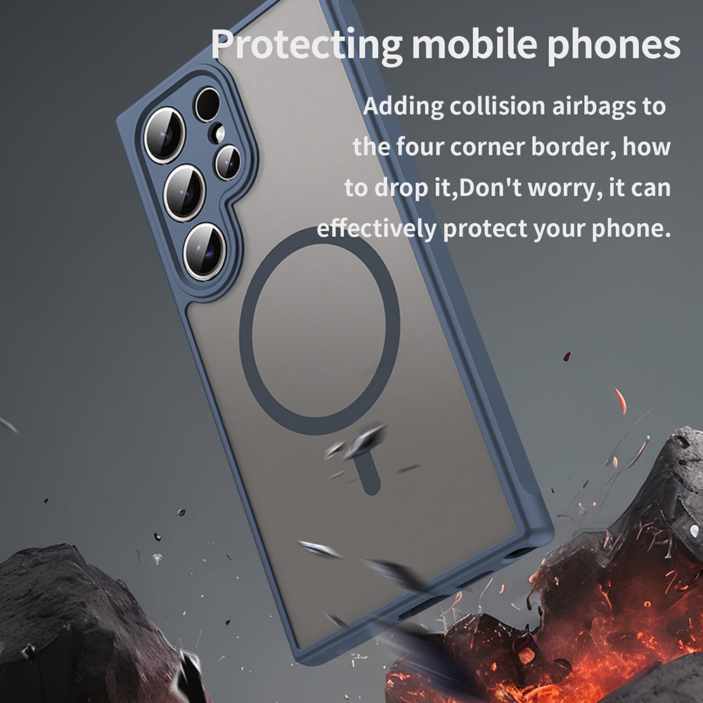 Калъф MagSafe за Samsung Galaxy S24 Ultra S928, Techsuit, HaloFrost II, Тъмносин