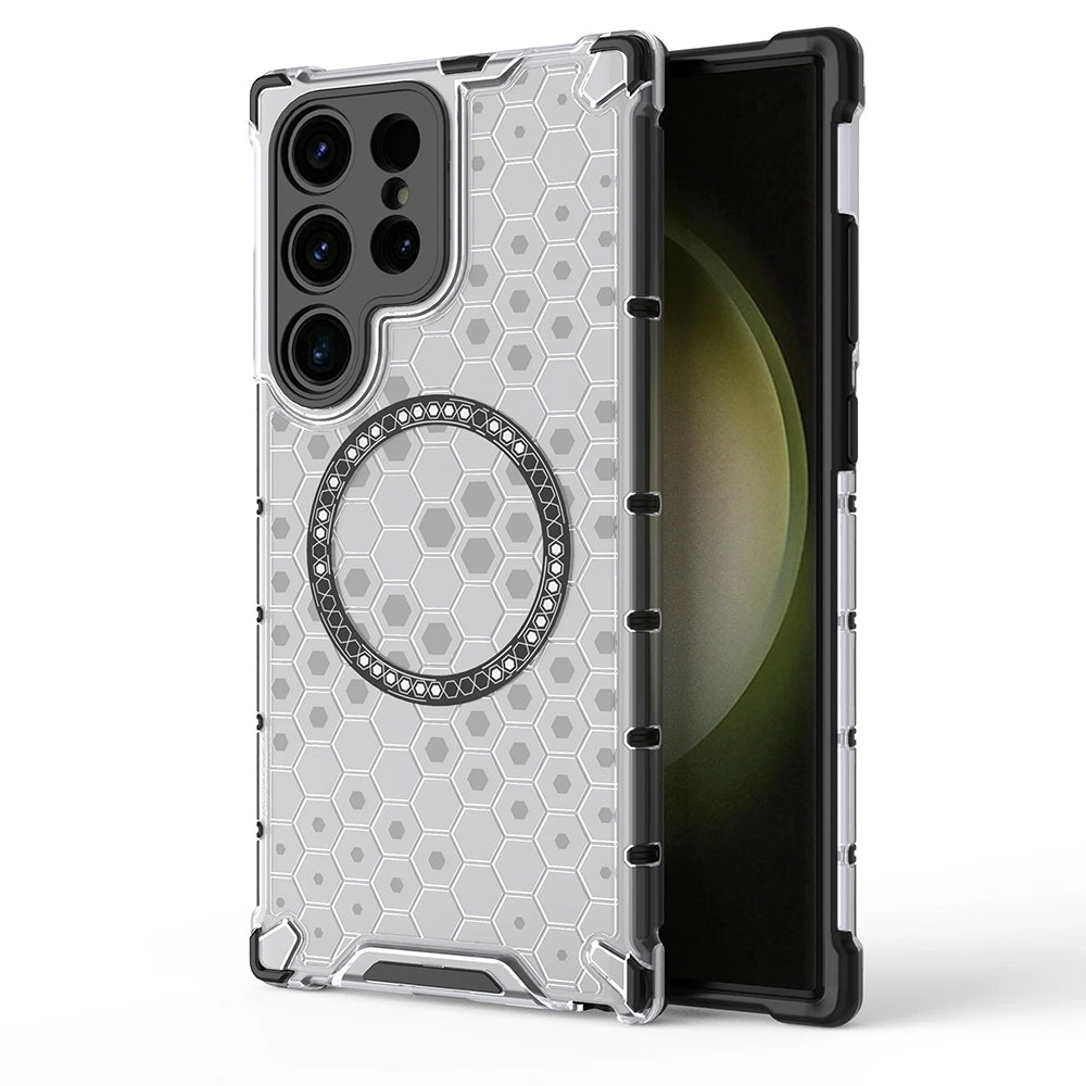 Калъф MagSafe за Samsung Galaxy S24 Ultra S928, Techsuit, HoneyComb Shield, Бял