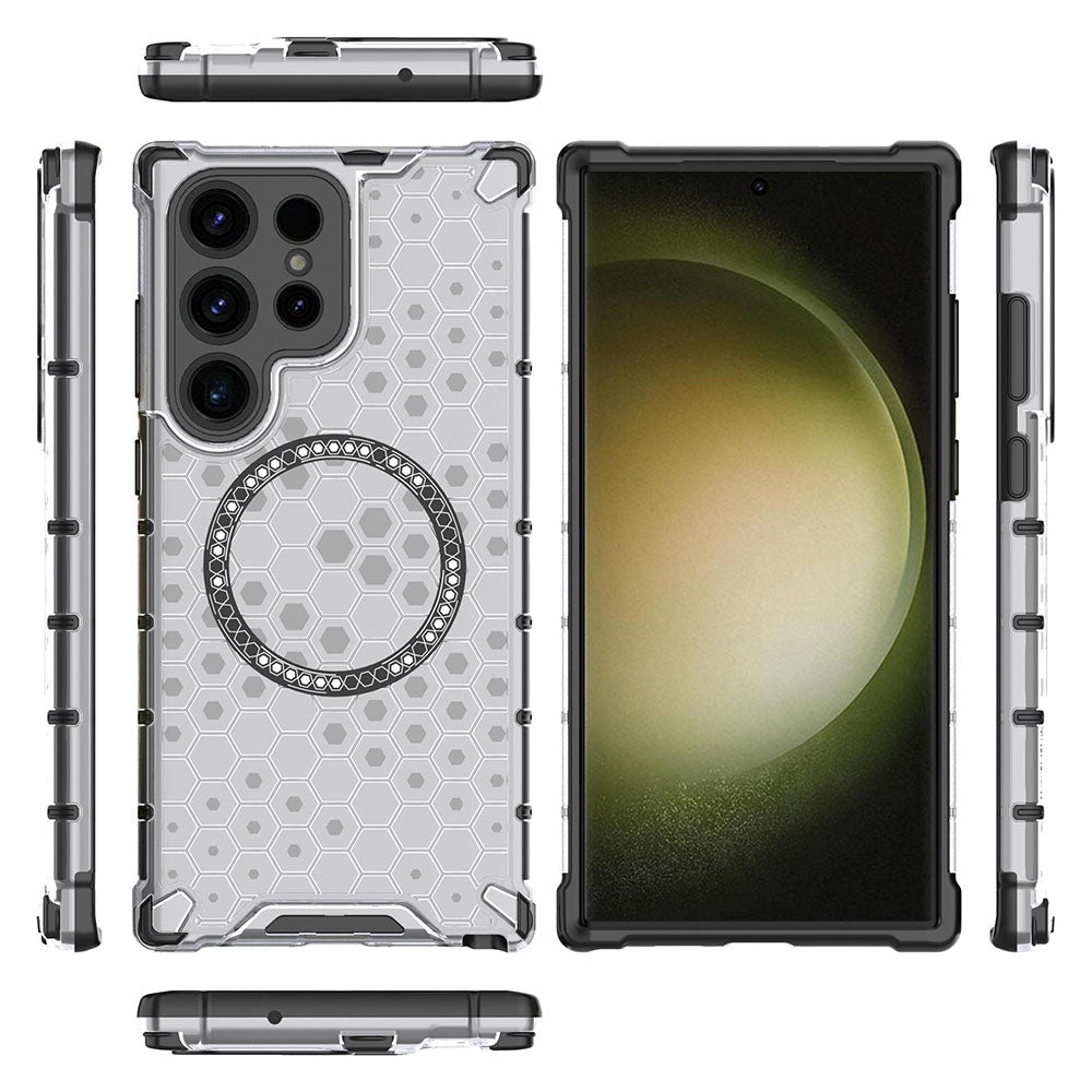 Калъф MagSafe за Samsung Galaxy S24 Ultra S928, Techsuit, HoneyComb Shield, Бял