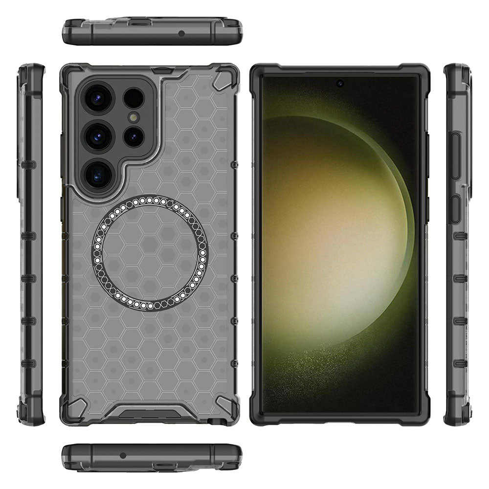 Калъф MagSafe за Samsung Galaxy S24 Ultra S928, Techsuit, HoneyComb Shield, Черен