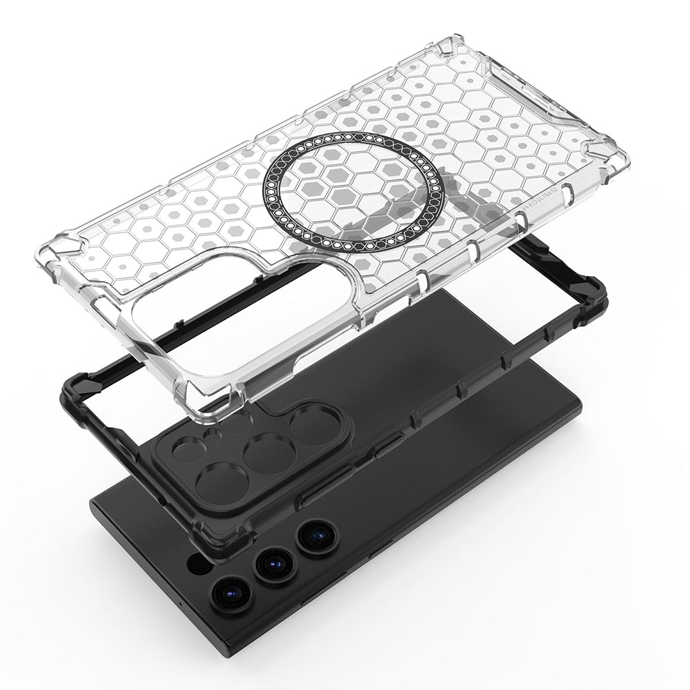 Калъф MagSafe за Samsung Galaxy S24 Ultra S928, Techsuit, HoneyComb Shield, Черен