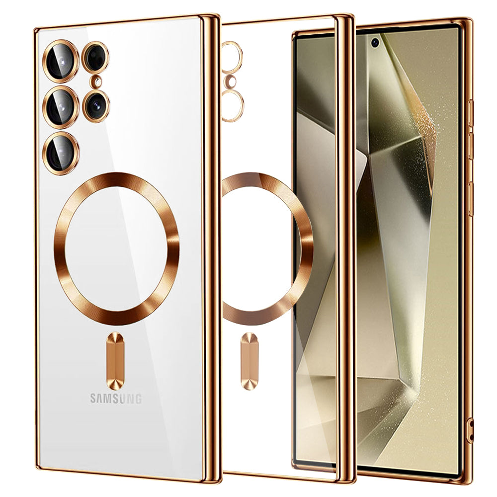 Калъф MagSafe за Samsung Galaxy S24 Ultra S928, Techsuit, Luxury Crystal, Златист