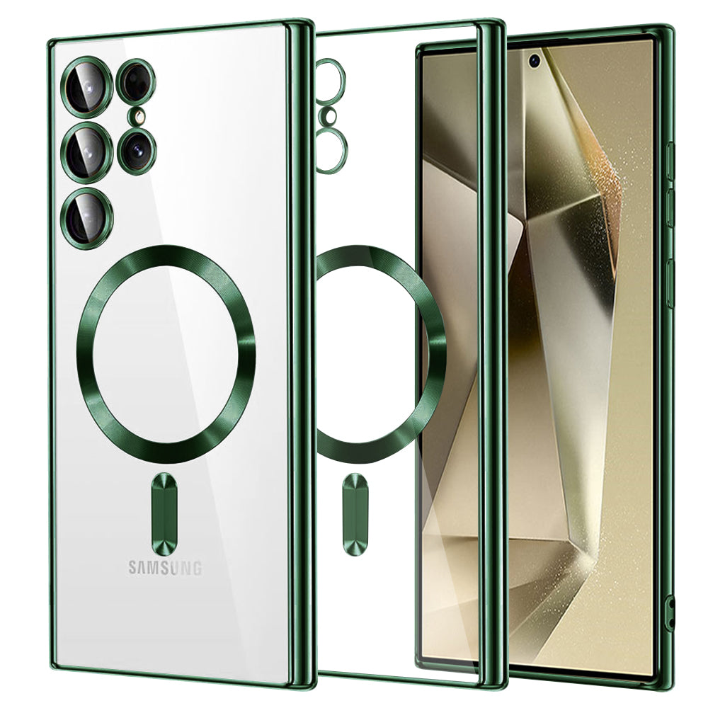 Калъф MagSafe за Samsung Galaxy S24 Ultra S928, Techsuit, Luxury Crystal, Тъмнозелен