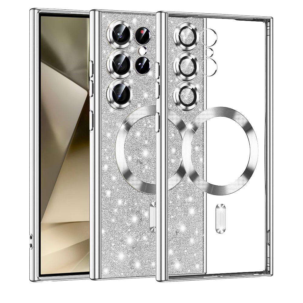 Калъф MagSafe за Samsung Galaxy S24 Ultra S928, Techsuit, Luxury Glitter, Сребрист