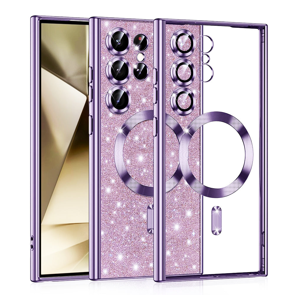 Калъф MagSafe за Samsung Galaxy S24 Ultra S928, Techsuit, Luxury Glitter, Светло лилав