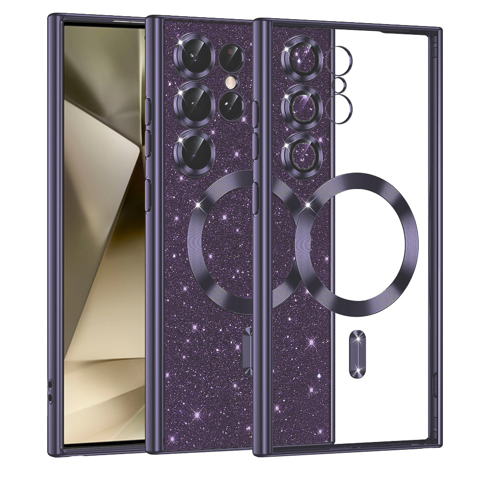 Калъф MagSafe за Samsung Galaxy S24 Ultra S928, Techsuit, Luxury Glitter, Тъмно лилав