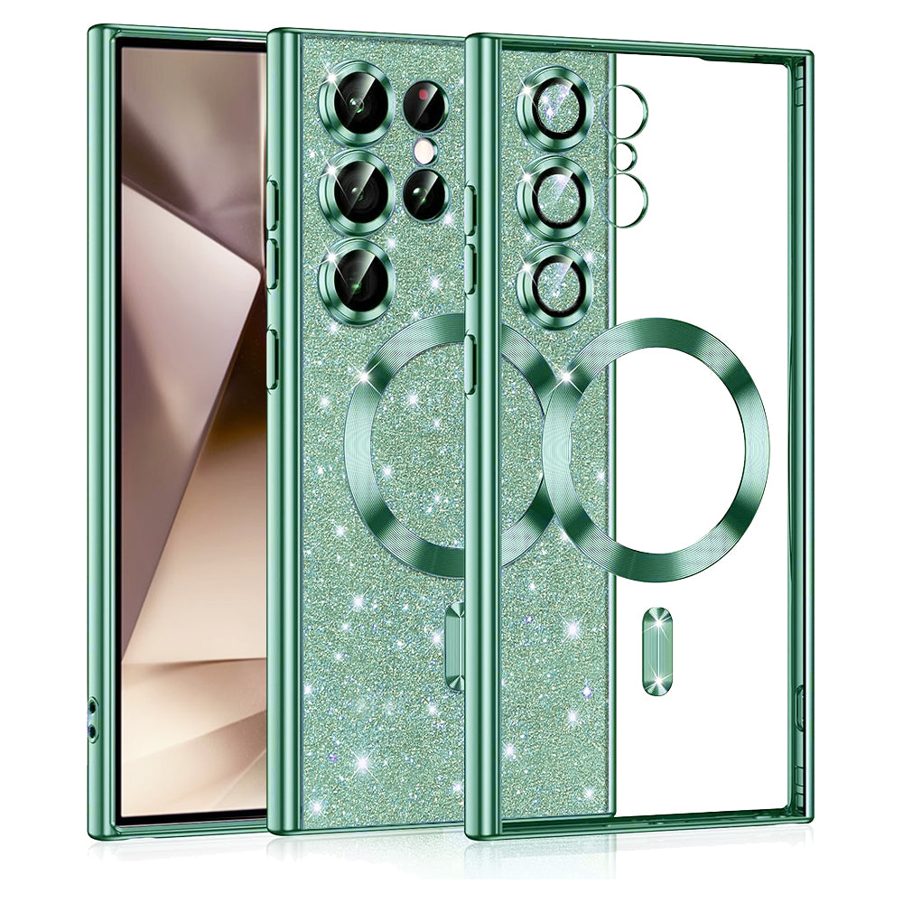 Калъф MagSafe за Samsung Galaxy S24 Ultra S928, Techsuit, Luxury Glitter, Светлозелен