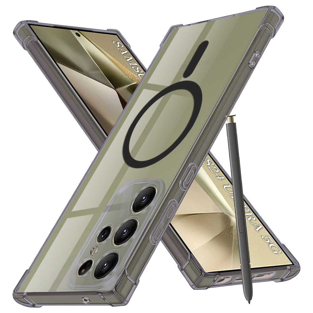 Калъф MagSafe за Samsung Galaxy S24 Ultra S928, Techsuit, противоударен прозрачен, опушен