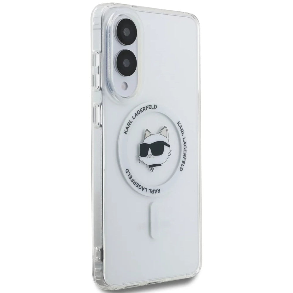 Калъф MagSafe за Samsung Galaxy S25 Edge S937, Karl Lagerfeld, IML Choupette's Head, Бял