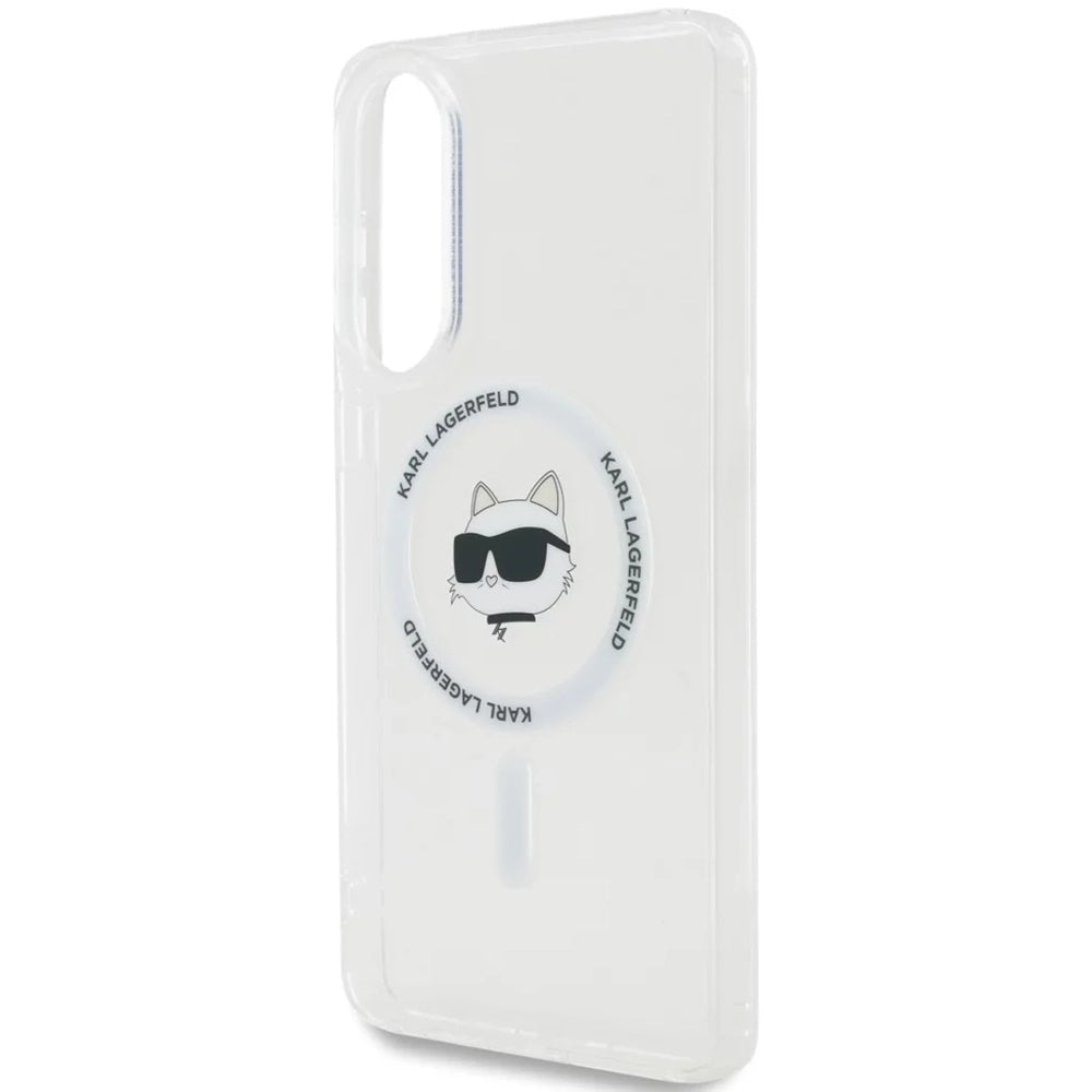 Калъф MagSafe за Samsung Galaxy S25 Edge S937, Karl Lagerfeld, IML Choupette's Head, Бял