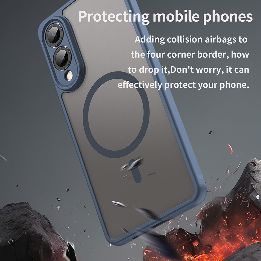 Калъф MagSafe за Samsung Galaxy S25 Edge S937, Techsuit, HaloFrost II, Тъмносин