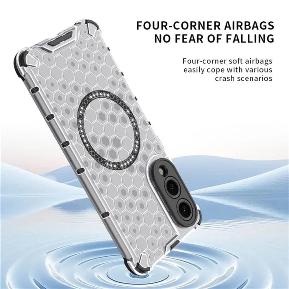 Калъф MagSafe за Samsung Galaxy S25 Edge S937, Techsuit, HoneyComb Shield, Бял