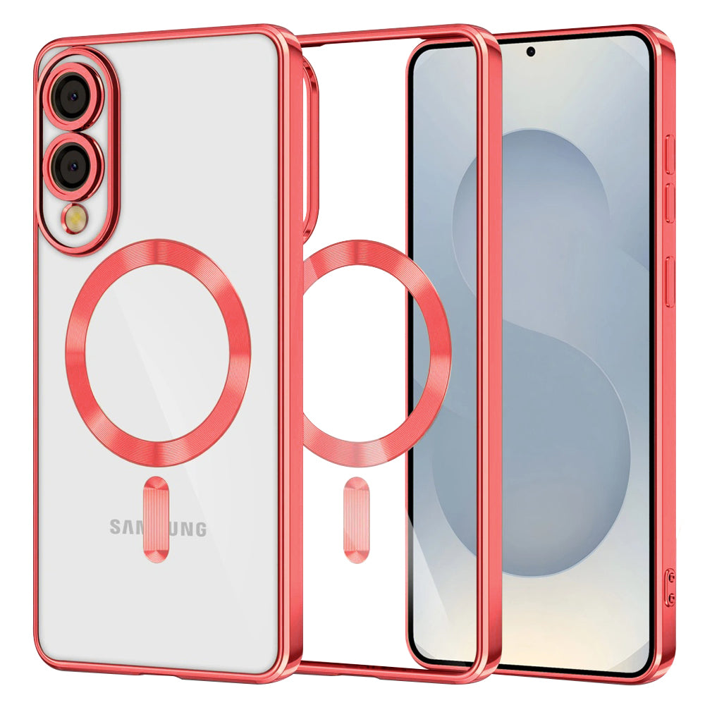 Калъф MagSafe за Samsung Galaxy S25 Edge S937, Techsuit, Luxury Crystal, Червен