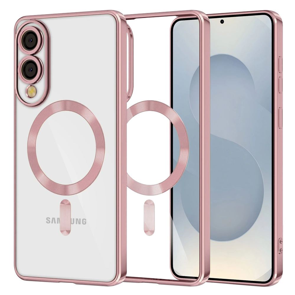 Калъф MagSafe за Samsung Galaxy S25 Edge S937, Techsuit, Luxury Crystal, Розов