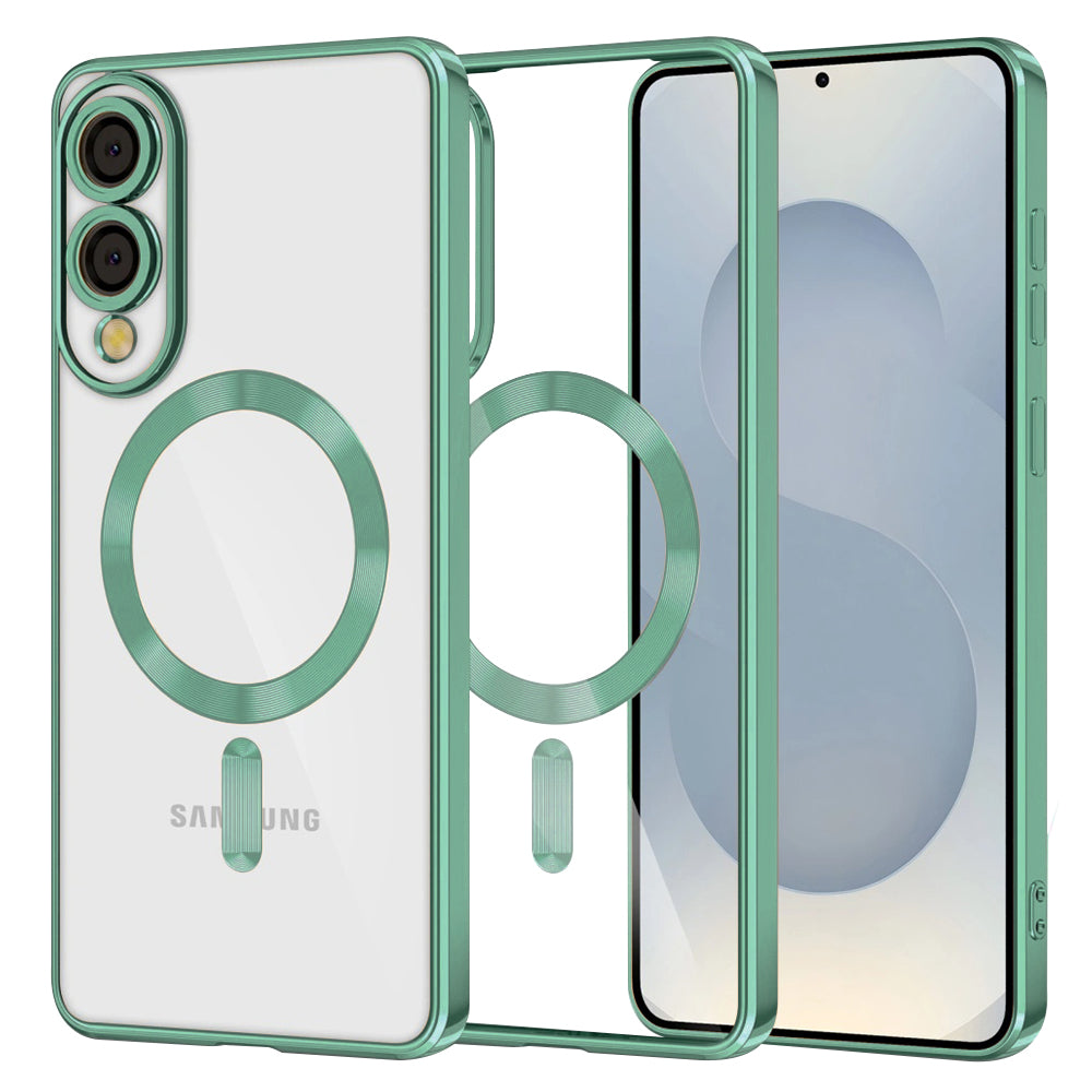 Калъф MagSafe за Samsung Galaxy S25 Edge S937, Techsuit, Luxury Crystal, Светлозелен