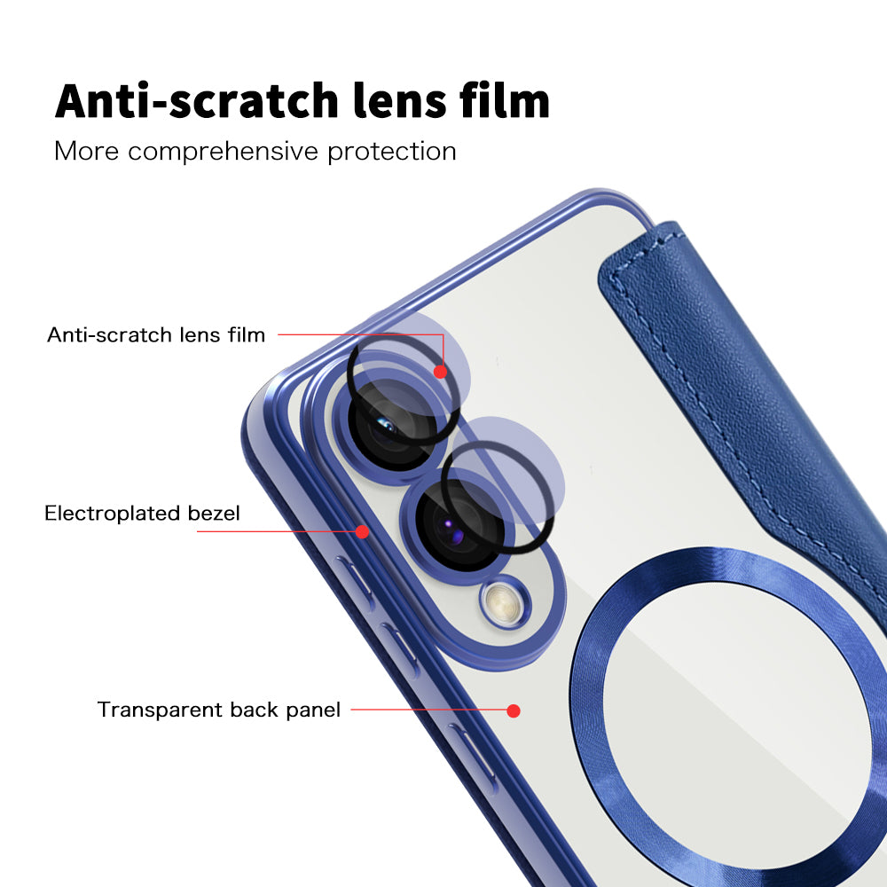 Калъф MagSafe за Samsung Galaxy S25 Edge S937, Techsuit, SmartMag Book, Син
