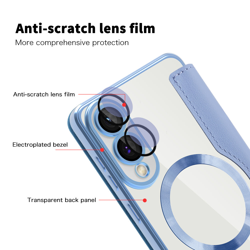 Калъф MagSafe за Samsung Galaxy S25 Edge S937, Techsuit, SmartMag Book, Син