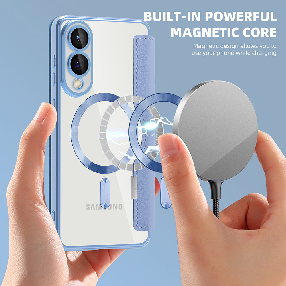 Калъф MagSafe за Samsung Galaxy S25 Edge S937, Techsuit, SmartMag Book, Син