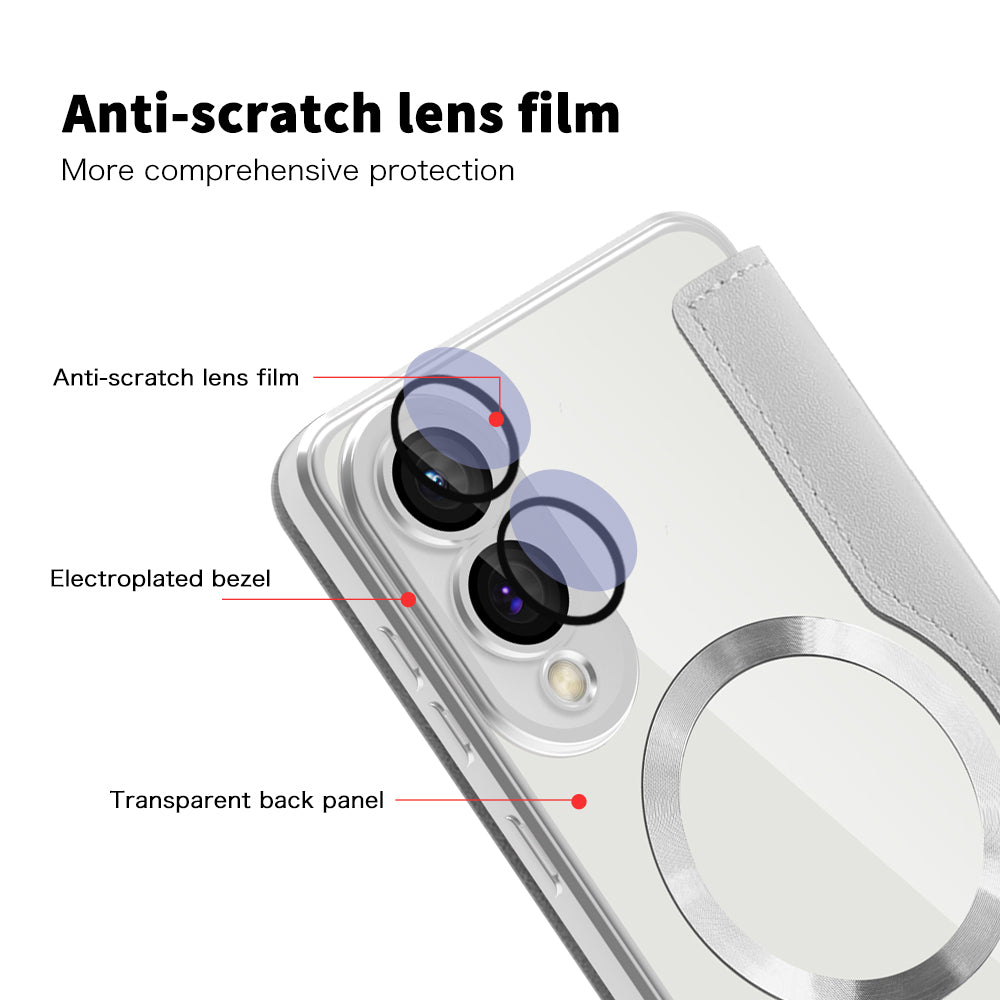 Калъф MagSafe за Samsung Galaxy S25 Edge S937, Techsuit, SmartMag Book, Сив